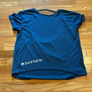 Pure Barre Navy Blue Short Sleeve Boxy Tee